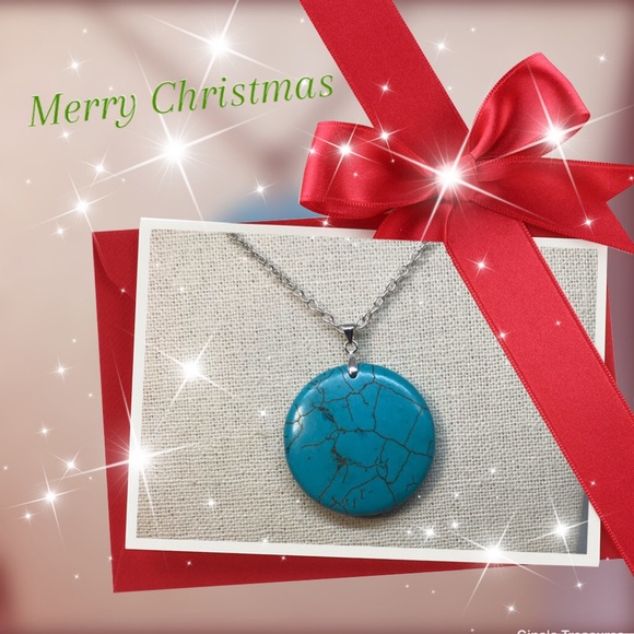 Brand New Round Turquoise Pendant - Picture 8 of 8